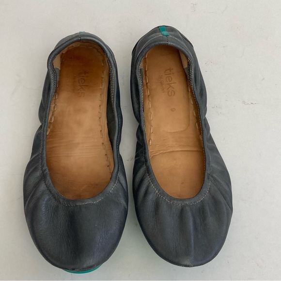 TIEKS By Gavriell Classic Leather Ballet Flats Gray sz 9 - Picture 5 of 15